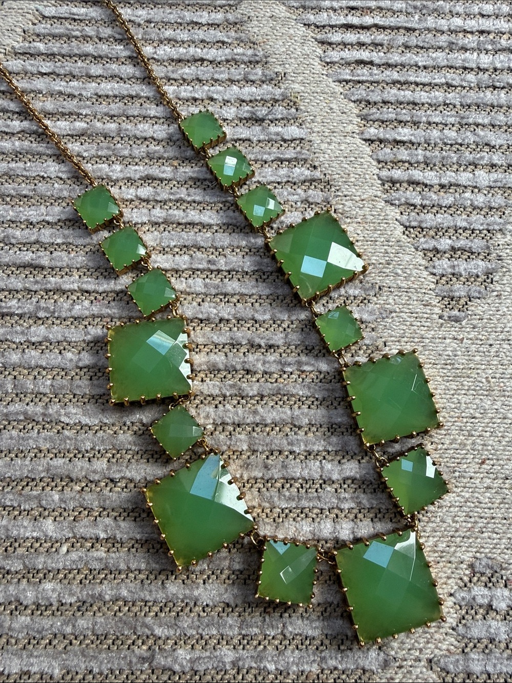 kate spade Gold-Tone Necklace with Lime Green Square Stones